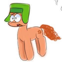 Size: 629x628 | Tagged: safe, artist:anonymare, derpibooru import, pony, crossover, kyle broflovski, ponified, simple background, solo, south park, species swap, white background