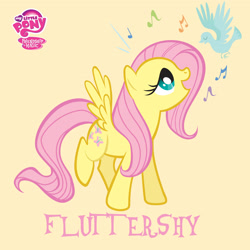 Size: 2400x2400 | Tagged: safe, derpibooru import, fluttershy, bird, pegasus, my little pony logo