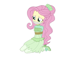 Size: 2500x2000 | Tagged: safe, artist:splendidbondage, derpibooru import, fluttershy, human, better together, equestria girls, so much more to me, arm behind back, bondage, bound and gagged, cloth gag, gag, rope, rope bondage, simple background, solo, tied up, transparent background