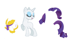 Size: 2556x1459 | Tagged: safe, artist:vernorexia, derpibooru import, rarity, pony, unicorn, g4, base, bathrobe, clothes, eyes closed, eyeshadow, free to use, makeup, raised hoof, raised leg, request, requested art, robe, simple background, solo, transparent background