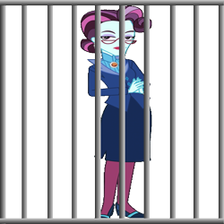 Size: 600x600 | Tagged: safe, derpibooru import, editor:incredibubbleirishguy, principal abacus cinch, dance magic, equestria girls, friendship games, spoiler:eqg specials, alternate ending, arrested, bars, humiliation, jail, just desserts, justice, karma, prison, prison cell, simple background, solo, transparent background