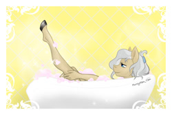 Size: 1200x800 | Tagged: safe, artist:furryfantan, derpibooru import, mayor mare, anthro, earth pony, bath, bathing, bathroom, female, soap, solo