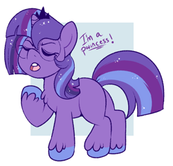 Size: 606x581 | Tagged: safe, artist:lulubell, derpibooru import, oc, oc only, oc:moonlight eve, unicorn, crown, female, filly, foal, jewelry, magical lesbian spawn, offspring, parent:princess luna, parent:twilight sparkle, parents:twiluna, regalia, simple background, solo, white background