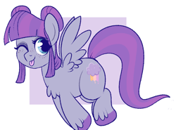 Size: 710x526 | Tagged: safe, artist:lulubell, derpibooru import, oc, oc only, oc:serene skies, pegasus, pony, :p, female, filly, foal, magical lesbian spawn, offspring, parent:princess luna, parent:twilight sparkle, parents:twiluna, simple background, solo, tongue, tongue out, white background