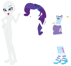 Size: 586x547 | Tagged: safe, artist:lordsfrederick778, artist:selenaede, derpibooru import, rarity, equestria girls, legend of everfree, alternate design, base used, simple background, solo, white background