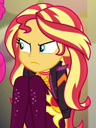 Size: 772x1030 | Tagged: safe, derpibooru import, screencap, sunset shimmer, better together, equestria girls, sunset's backstage pass!, cropped, solo focus