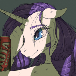 Size: 1280x1280 | Tagged: safe, artist:madhotaru, derpibooru import, rarity, unicorn, alcohol, beer, cyrillic, russian, solo