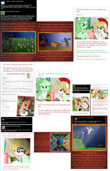 Size: 3841x6003 | Tagged: safe, artist:askbritanniamlp, derpibooru import, king sombra, princess celestia, princess luna, oc, oc:breatannea, oc:britannia, oc:coffee talk, oc:merriweather, oc:rusty nail, bird, parrot, pony, unicorn, bottle, chariot, trident