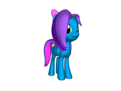 Size: 1200x900 | Tagged: safe, artist:josephlu2021, derpibooru import, oc, oc only, oc:azure acrylic, pegasus, pony, pony creator, 3d, bow, folded wings, hair bow, missing accessory, pegasus oc, pony oc, ponylumen, simple background, solo, transparent background, wings