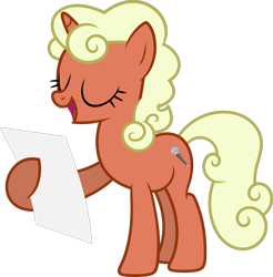 Size: 5025x5101 | Tagged: safe, artist:starryshineviolet, derpibooru import, cantora, golden tones, pony, unicorn, the fault in our cutie marks, background pony, eyes closed, female, high res, mare, open mouth, paper, sheet music, simple background, singing, solo, transparent background, vector