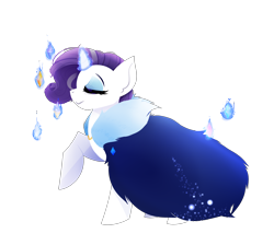 Size: 3454x3101 | Tagged: safe, artist:bettykat420, derpibooru import, rarity, pony, unicorn, the last problem, eyes closed, female, gemstones, glowing, glowing horn, horn, magic, mare, older, older rarity, simple background, smiling, solo, telekinesis, transparent background