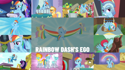 Size: 1978x1113 | Tagged: safe, derpibooru import, edit, edited screencap, editor:quoterific, screencap, applejack, chickadee, derpy hooves, fleetfoot, matilda, ms. peachbottom, parasol, rainbow dash, spitfire, twilight sparkle, pony, a trivial pursuit, boast busters, castle sweet castle, fall weather friends, games ponies play, non-compete clause, rainbow falls, spike at your service, the cart before the ponies, the crystal empire, the mysterious mare do well, the washouts (episode), yakity-sax, trophy