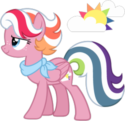 Size: 1367x1325 | Tagged: safe, artist:strawberry-spritz, derpibooru import, oc, oc only, pegasus, pony, female, magical lesbian spawn, mare, offspring, parent:clear sky, parent:rainbow dash, parents:cleardash, quadrupedal, simple background, solo, transparent background