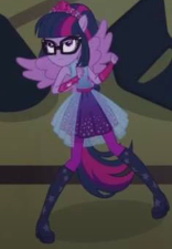 Size: 156x225 | Tagged: safe, derpibooru import, screencap, sci-twi, twilight sparkle, better together, cheer you on, equestria girls, alternate hairstyle, belt, boots, clothes, determined, fist, frills, glasses, gorget, jewelry, knee-high boots, leggings, picture for breezies, ponied up, pony ears, regalia, shirt, shoes, skirt, sleeveless, sleeveless shirt, stance, super ponied up, wings