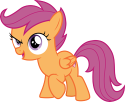 Size: 3680x3000 | Tagged: safe, artist:cloudy glow, derpibooru import, scootaloo, pegasus, pony, the last crusade, .ai available, female, filly, foal, folded wings, open mouth, simple background, solo, the cmc's cutie marks, transparent background, vector, wings