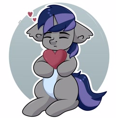 Size: 2350x2450 | Tagged: safe, artist:zarioly, derpibooru import, oc, oc only, oc:dreaming star, bat pony, hybrid, pony, unicorn, bat pony unicorn, belly, cute, fangs, heart, horn, male, ocbetes, pale belly, simple background, sitting, stallion, wholesome