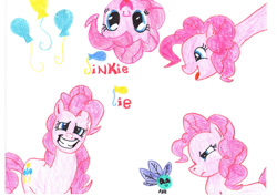 Size: 900x637 | Tagged: safe, artist:superkataang1, derpibooru import, pinkie pie, earth pony, pony, female, mare, simple background, traditional art, white background