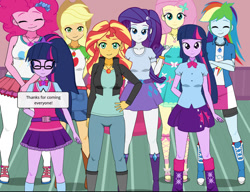 Size: 828x636 | Tagged: safe, derpibooru import, applejack, fluttershy, pinkie pie, rainbow dash, rarity, sci-twi, sunset shimmer, twilight sparkle, human, equestria girls, humane five, humane seven, humane six, kisekae, spnati