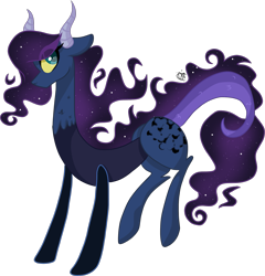 Size: 1919x2003 | Tagged: safe, artist:gallantserver, derpibooru import, oc, oc:esmeralda, draconequus, hybrid, female, interspecies offspring, looking to side, looking to the left, offspring, parent:discord, parent:princess luna, parents:lunacord, simple background, solo, transparent background