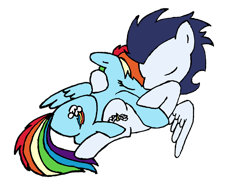 Size: 1032x774 | Tagged: safe, artist:rd97, derpibooru import, rainbow dash, soarin', pegasus, pony, duo, female, male, mare, shipping, simple background, sleeping, snuggling, soarindash, stallion, straight, transparent background, vector