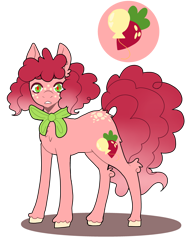 Size: 3024x4032 | Tagged: safe, artist:astrodrveams, derpibooru import, oc, oc only, oc:strawberry shortcake pie, earth pony, pony, body freckles, bow, freckles, male, offspring, parent:cheese sandwich, parent:pinkie pie, parents:cheesepie, simple background, solo, stallion, transparent background