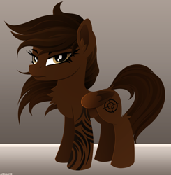 Size: 2448x2500 | Tagged: safe, artist:andaluce, derpibooru import, oc, oc only, oc:torque, pegasus, pony, chest fluff, female, lineless, mare, simple background, solo, tattoo