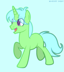 Size: 2328x2600 | Tagged: safe, artist:moonlight sorbet, derpibooru import, oc, oc:green byte, pony, unicorn, male, solo, stallion