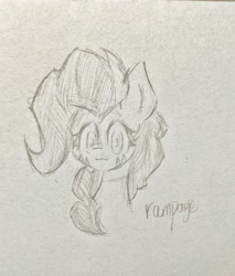 Size: 3384x3972 | Tagged: safe, artist:rony, derpibooru import, oc, oc only, oc:rampage, earth pony, pony, fallout equestria, fallout equestria: project horizons, cute, fanfic art, solo, traditional art