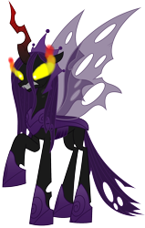 Size: 1272x2004 | Tagged: safe, derpibooru import, queen chrysalis, changeling, changeling queen, darkness, purple changeling, simple background, solo, transparent background