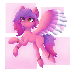 Size: 3500x3500 | Tagged: safe, artist:gaffy, derpibooru import, oc, oc only, pegasus, pony, choker, colored wings, eye clipping through hair, multicolored wings, solo, uploaded with three tags, wings