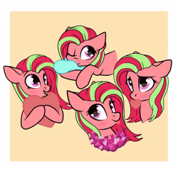 Size: 4000x3900 | Tagged: safe, artist:chip16, derpibooru import, oc, oc only, oc:feather nib, pegasus, collage, female, heart, mare, pegasus oc, pillow, simple background, tongue, tongue out, two toned mane