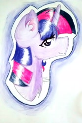 Size: 1386x2070 | Tagged: safe, artist:mynameislele, derpibooru import, twilight sparkle, pony, ambiguous race, bust, profile, solo