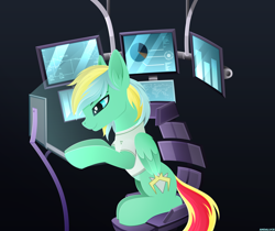 Size: 3654x3072 | Tagged: safe, artist:andaluce, derpibooru import, oc, oc only, oc:typh, oc:typhoon, pegasus, pony, clothes, computer, lineless, male, monitor, sitting, solo, stallion, technology