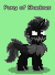 Size: 600x816 | Tagged: safe, derpibooru import, pony of shadows, pony, fake alicorn, green background, pony town, simple background, solo