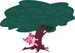 Size: 3000x2118 | Tagged: safe, artist:lambydwight, derpibooru import, pinkie pie, earth pony, pony, female, mare, simple background, solo, transparent background, tree, vector