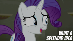 Size: 1000x563 | Tagged: safe, derpibooru import, edit, edited screencap, editor:quoterific, screencap, rarity, the saddle row review, solo