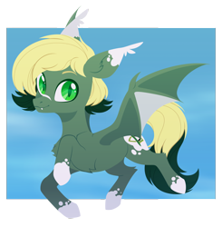 Size: 3000x3058 | Tagged: safe, artist:belka-sempai, derpibooru import, oc, oc only, oc:inex code, bat pony, pony, bat wings, colored wings, cute, fangs, flying, male, simple background, solo, spread wings, tail, two toned mane, two toned tail, two toned wings, wings