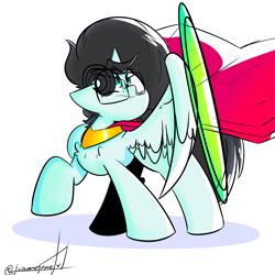 Size: 3072x3072 | Tagged: safe, artist:joseomegametal, derpibooru import, oc, oc only, alicorn, pony, cape, clothes, simple background, solo, white background