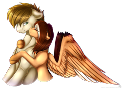 Size: 2107x1519 | Tagged: safe, artist:11-shadow, derpibooru import, oc, oc only, earth pony, pegasus, earth pony oc, hug, pegasus oc, simple background, transparent background