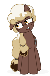 Size: 2194x3291 | Tagged: safe, artist:besttubahorse, derpibooru import, oc, oc only, oc:sweet mocha, pegasus, female, freckles, frustrated, one ear down, simple background, solo, transparent background, vector