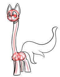 Size: 616x792 | Tagged: safe, artist:cotarsis, derpibooru import, oc, oc only, earth pony, pony, impossibly long neck, long neck, long tail, necc, simple background, sketch, solo, tail, white background