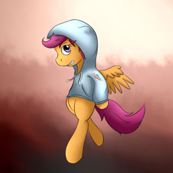 Size: 750x750 | Tagged: safe, artist:samofbob, derpibooru import, scootaloo, clothes, hoodie