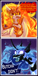 Size: 2074x4098 | Tagged: safe, artist:greenmaneheart, derpibooru import, daybreaker, nightmare moon, pony, comic, teeth