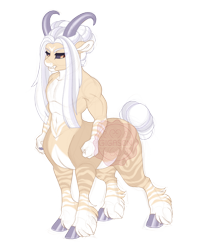 Size: 2930x3600 | Tagged: safe, artist:gigason, derpibooru import, oc, oc only, oc:sandy, centaur, taur, ear cleavage, female, offspring, parent:lord tirek, simple background, solo, transparent background