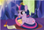 Size: 897x605 | Tagged: safe, artist:liya04, derpibooru import, twilight sparkle, twilight sparkle (alicorn), oc, oc:galaxy star, alicorn, pony, unicorn, baby, baby pony, cute, female, filly, foal, inkwell, lying down, mare, offspring, parent:flash sentry, parent:twilight sparkle, parents:flashlight, quill, sleeping, swaddled, swaddled baby, swaddling, twiabetes, twilight's castle, wrapped snugly