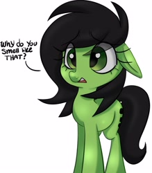 Size: 2803x3207 | Tagged: safe, artist:mushy, derpibooru import, oc, oc only, oc:anon filly, earth pony, pony, big eyes, eyelashes, female, filly, foal, simple background, solo, speech, talking, white background