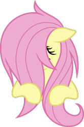 Size: 937x1417 | Tagged: safe, alternate version, artist:sollace, derpibooru exclusive, derpibooru import, fluttershy, pegasus, pony, flutter brutter, .svg available, hiding behind mane, simple background, solo, svg, transparent background, vector