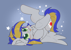 Size: 3964x2780 | Tagged: safe, artist:dorkmark, derpibooru import, oc, oc only, oc:eagle fly, pegasus, pony, :p, chibi, commission, cute, silly, solo, stars, tongue, tongue out, wings, ych result, your character here