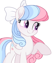Size: 1080x1223 | Tagged: safe, artist:cstrawberrymilk, derpibooru import, oc, oc only, oc:strawberry dream, pegasus, pony, bow, cute, female, hair bow, mare, movie accurate, ocbetes, raised hoof, raised leg, simple background, smiling, solo, transparent background