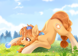 Size: 2487x1794 | Tagged: safe, artist:kawipie, derpibooru import, oc, oc only, oc:morning latte, pony, unicorn, :p, blaze (coat marking), braid, braided pigtails, braided tail, coat markings, cute, detailed background, facial markings, female, mare, nature, pigtails, socks (coat marking), solo, tail, tongue, tongue out